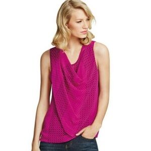 Cabi Polka Dot‎ Floral Drape Neck Tank Size Medium #983